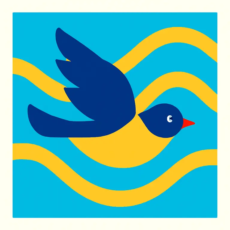 Aves y movimientos ondulados - portada del puzzle