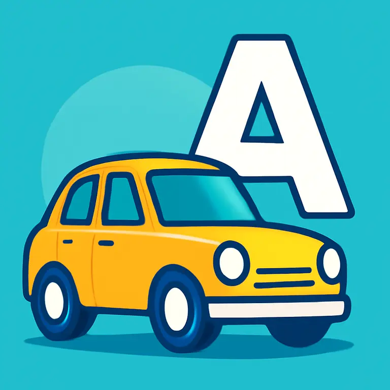 Letras y vehículos - portada del puzzle