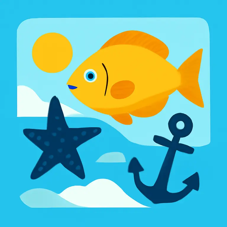 Морская фауна и объекты - обложка пазла