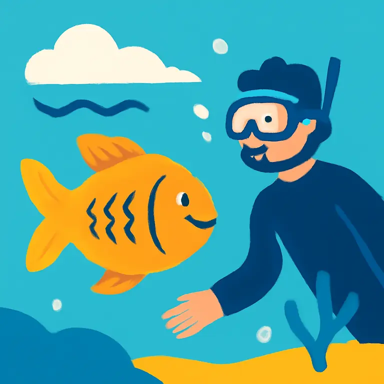 Морские обитатели и отдых - обложка пазла