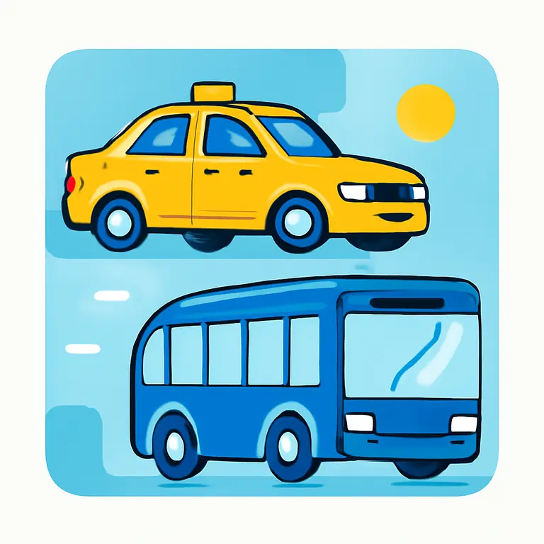 Виды транспорта и движения - обложка пазла