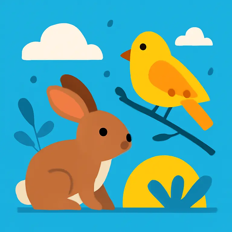 Маленькие животные и птицы - обложка пазла