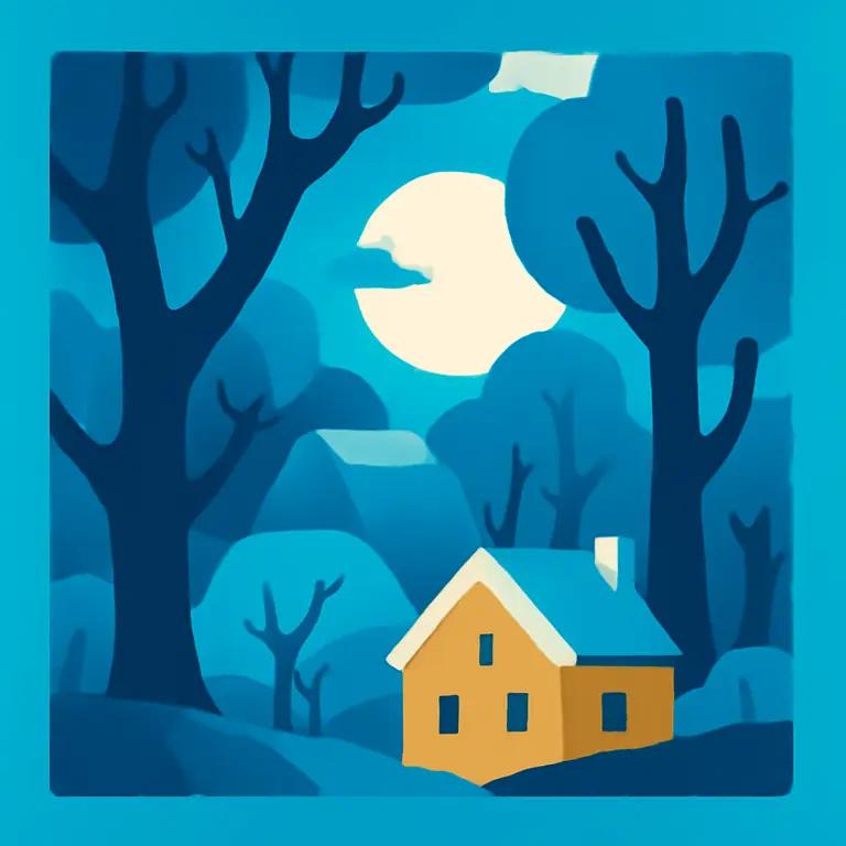 Таинственный лес и домики - обложка пазла