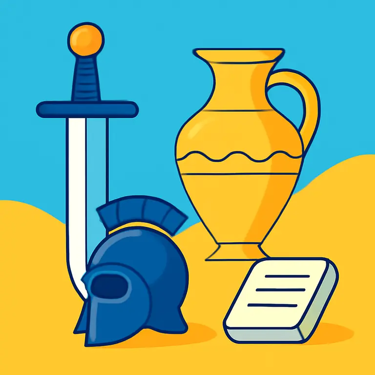 Средневековые и древние предметы - обложка пазла