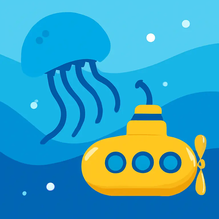 Морские обитатели и средства - обложка пазла