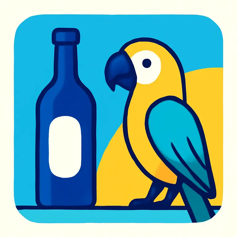 Botella y Loro - portada del puzzle