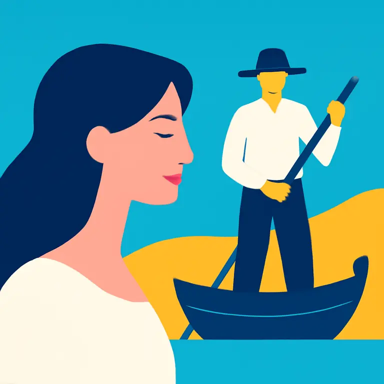 Actriz y Barquero - portada del puzzle