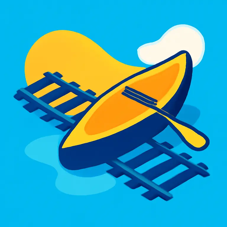 Riel y Canoa - portada del puzzle