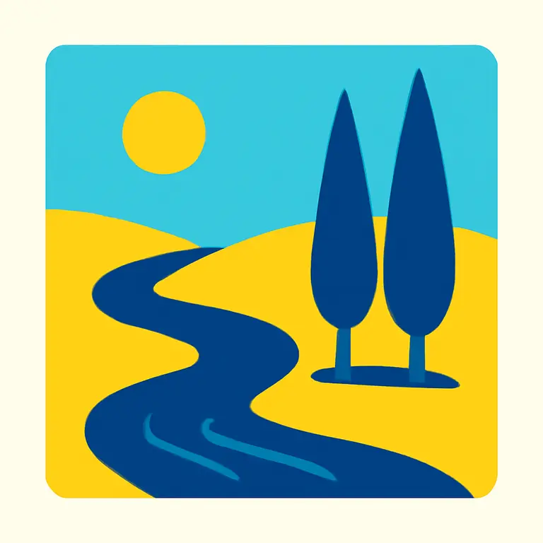 Ríos y Cipreses - portada del puzzle