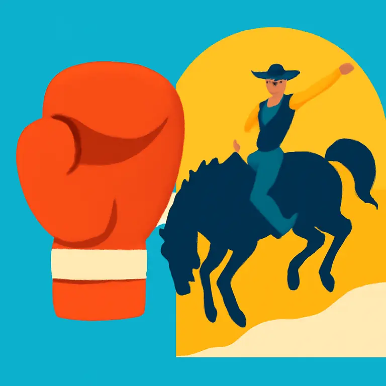 Boxeo y Rodeo - portada del puzzle
