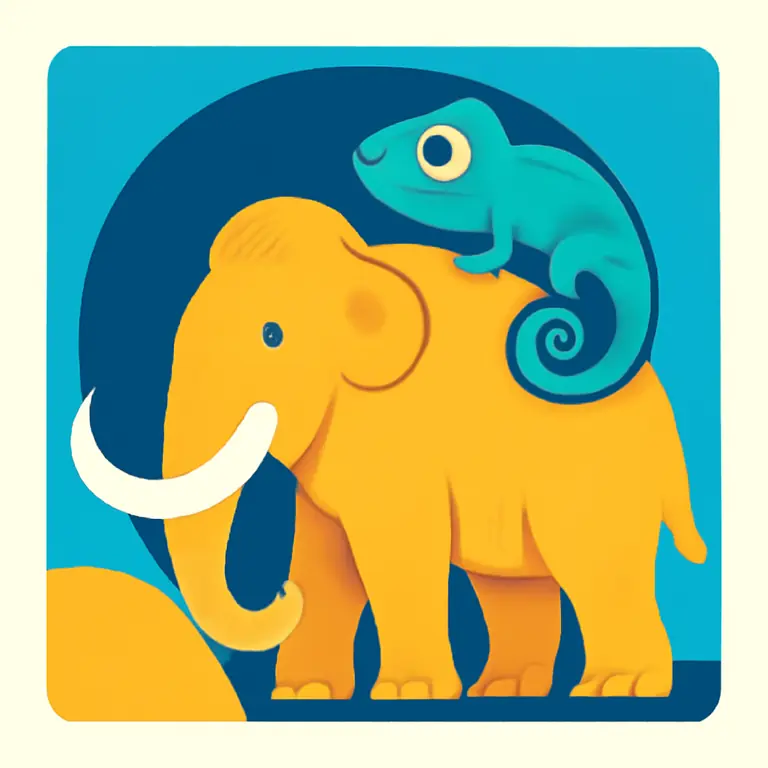 Mamut y Camaleón - portada del puzzle