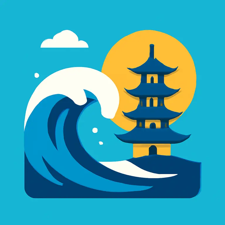 Mares y Pagodas - portada del puzzle