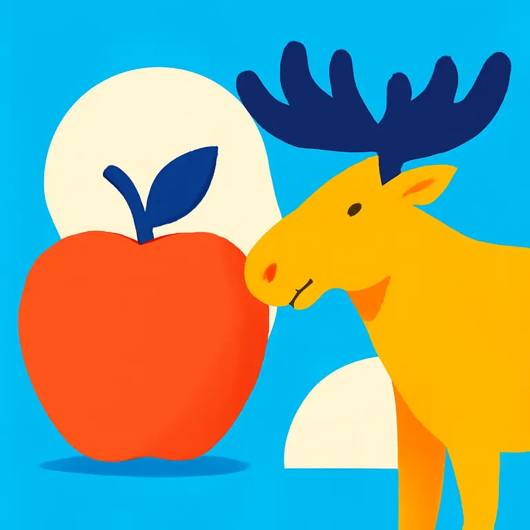 Manzanas y Alce - portada del puzzle