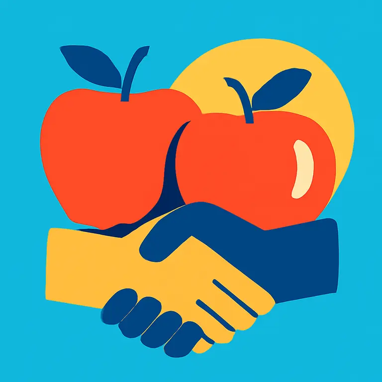 Manzanas y Amistad - portada del puzzle