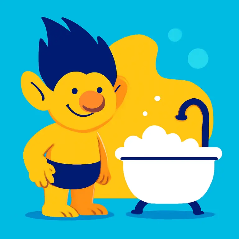 Troll y Baño - portada del puzzle