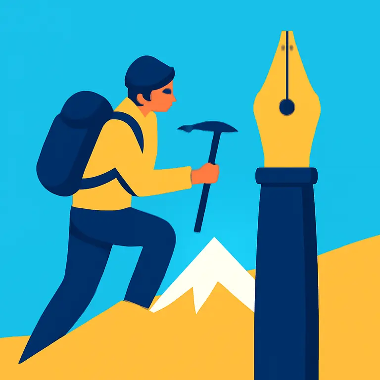 Alpinista y tinta - portada del puzzle