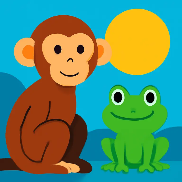 Monos y ranas - portada del puzzle