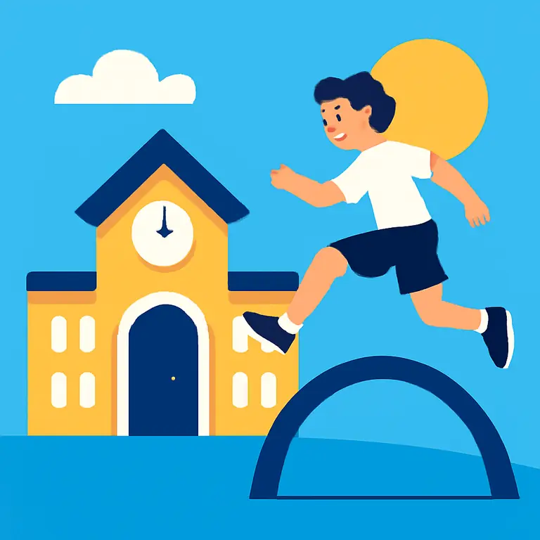 Школа и прыжки - обложка пазла