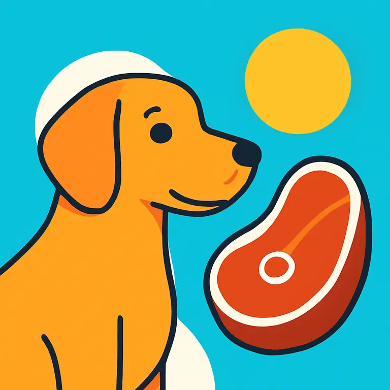 Собака и стейк - обложка пазла