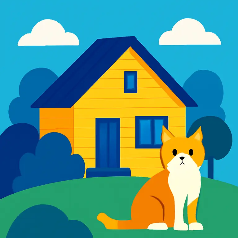 Дача и котик - обложка пазла