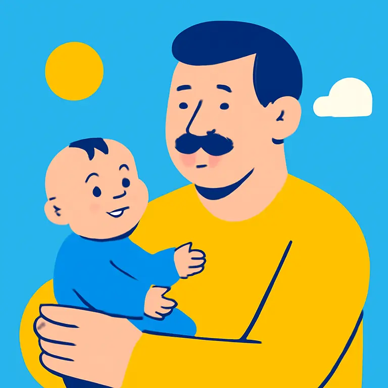 Малыши и мужик - обложка пазла