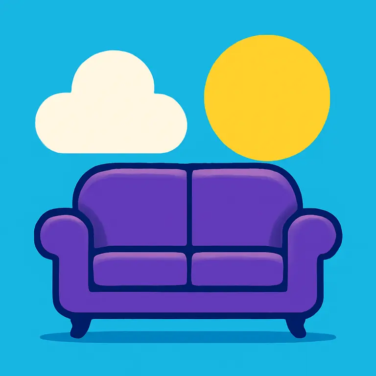 Фиолетовый Диван - обложка пазла