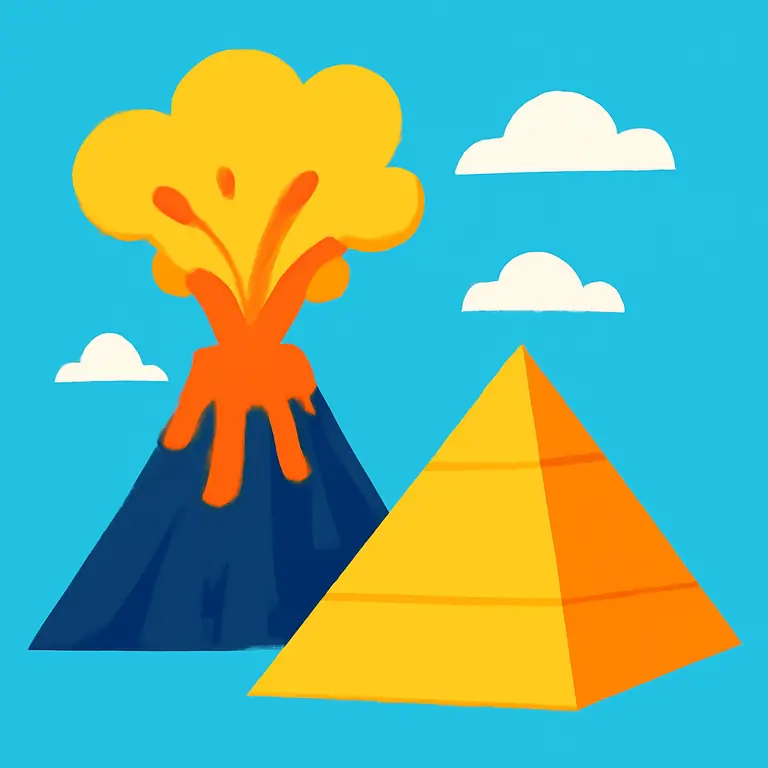 Вулкан и Пирамида - обложка пазла