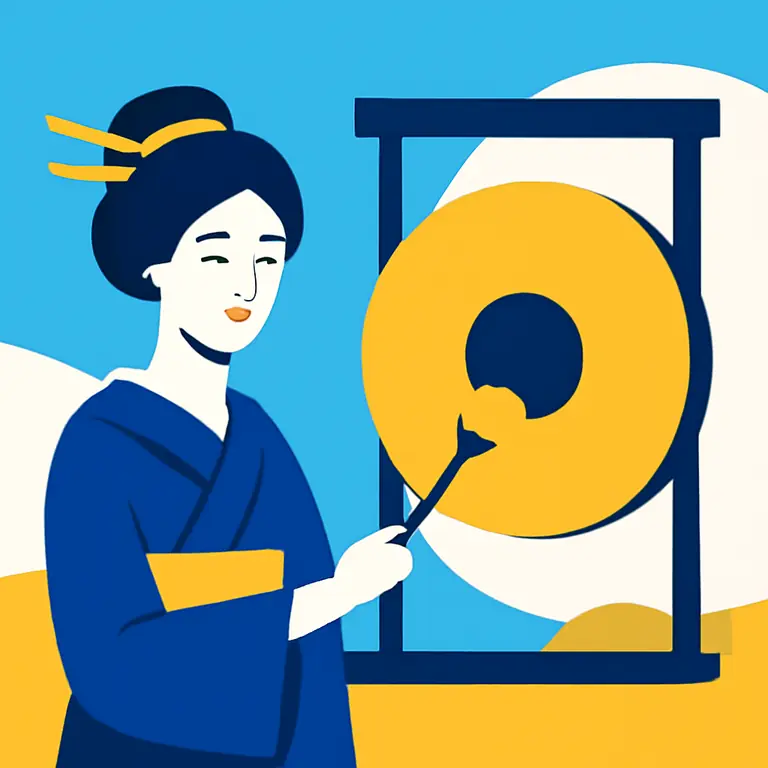 Гейша и Гонг - обложка пазла