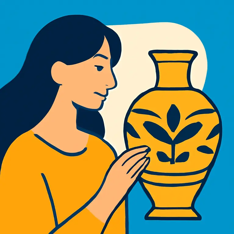 Девица и вазу - обложка пазла