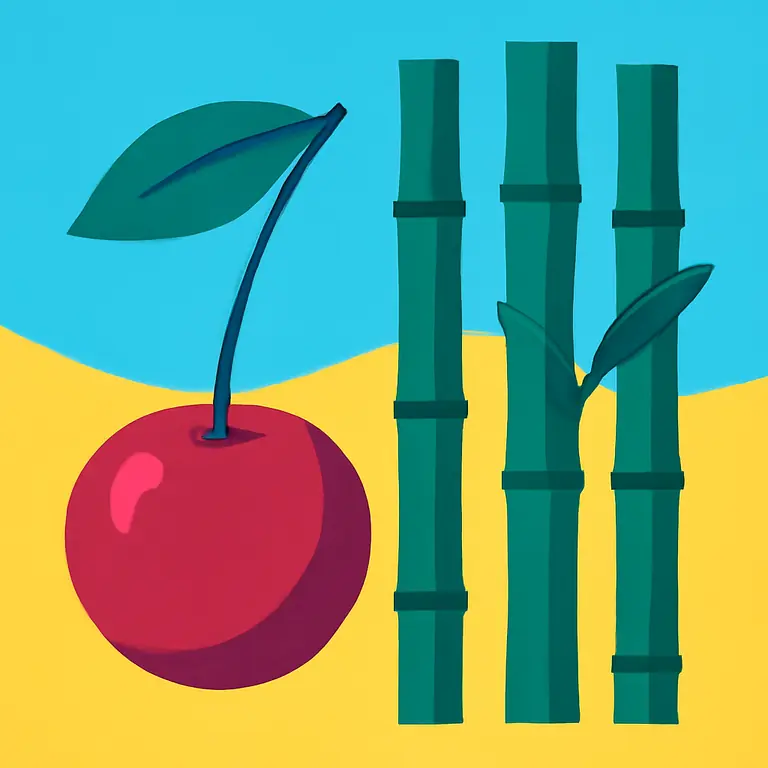 Вишня и бамбук - обложка пазла