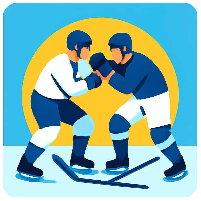 Хоккейный бой - обложка пазла