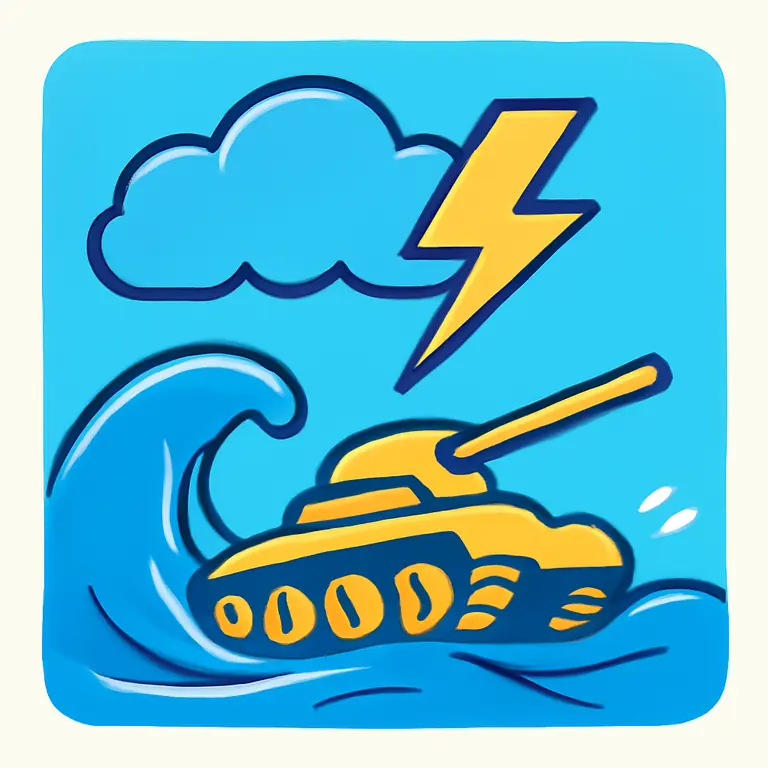 Шторм и танк - обложка пазла