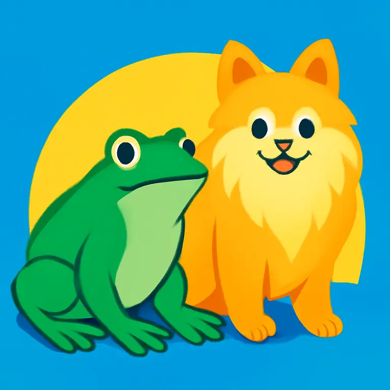 Жаба и шпиц - обложка пазла