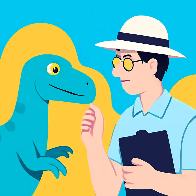 Дино и орнитолог - обложка пазла