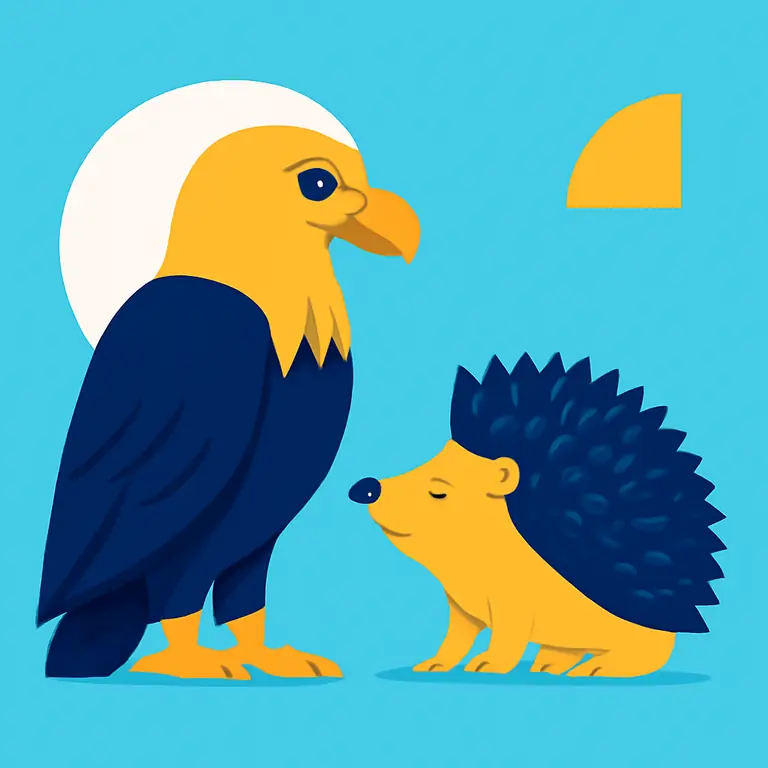 Орёл и ежик - обложка пазла