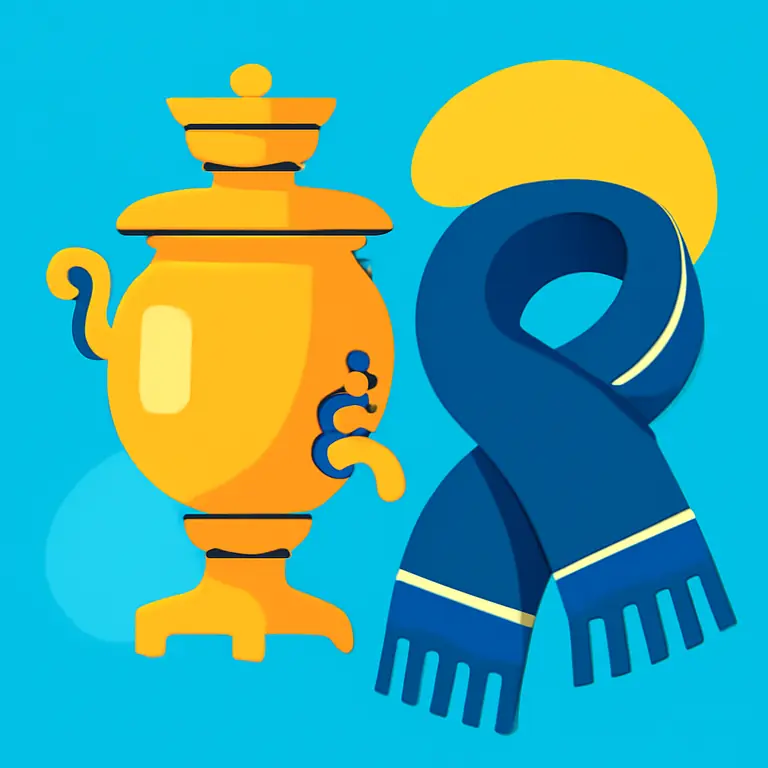 Самовар и шарф - обложка пазла