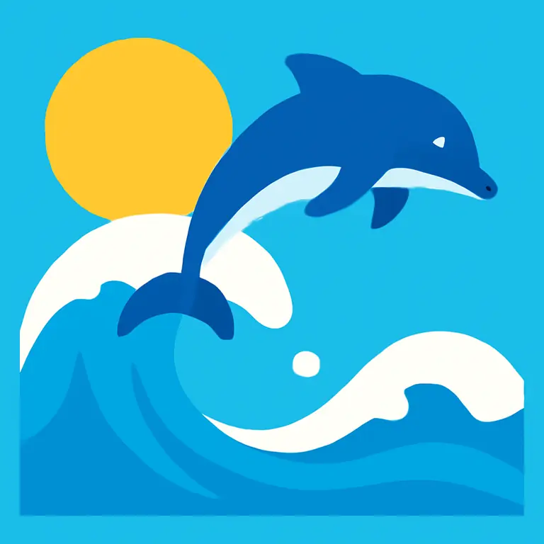 Прилив и дельфин - обложка пазла