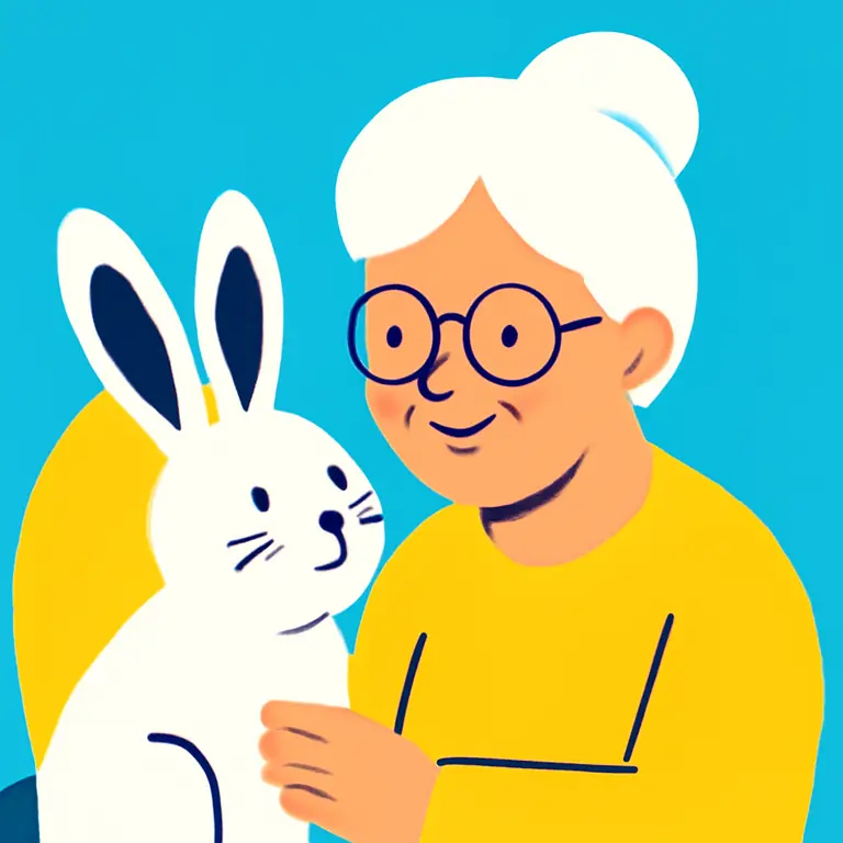 Зайчик и бабушка - обложка пазла