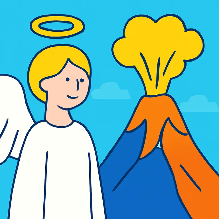 Ангел и вулкан - обложка пазла