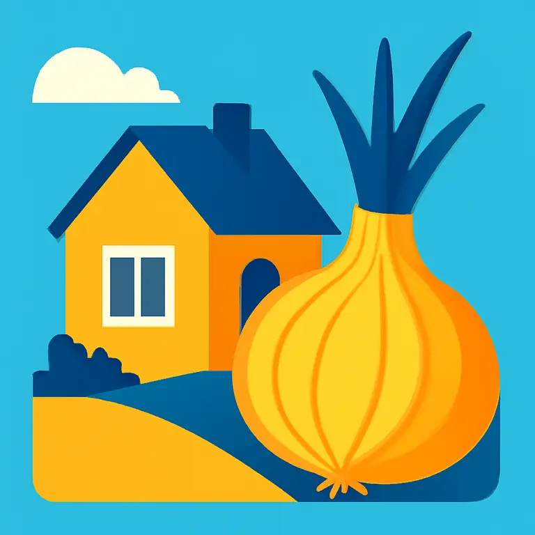 Дача и лук - обложка пазла