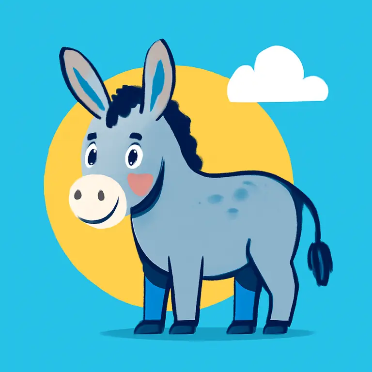 Симпатичный Ишак - обложка пазла