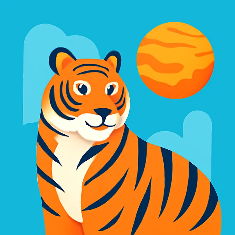 Тигр и Марс - обложка пазла