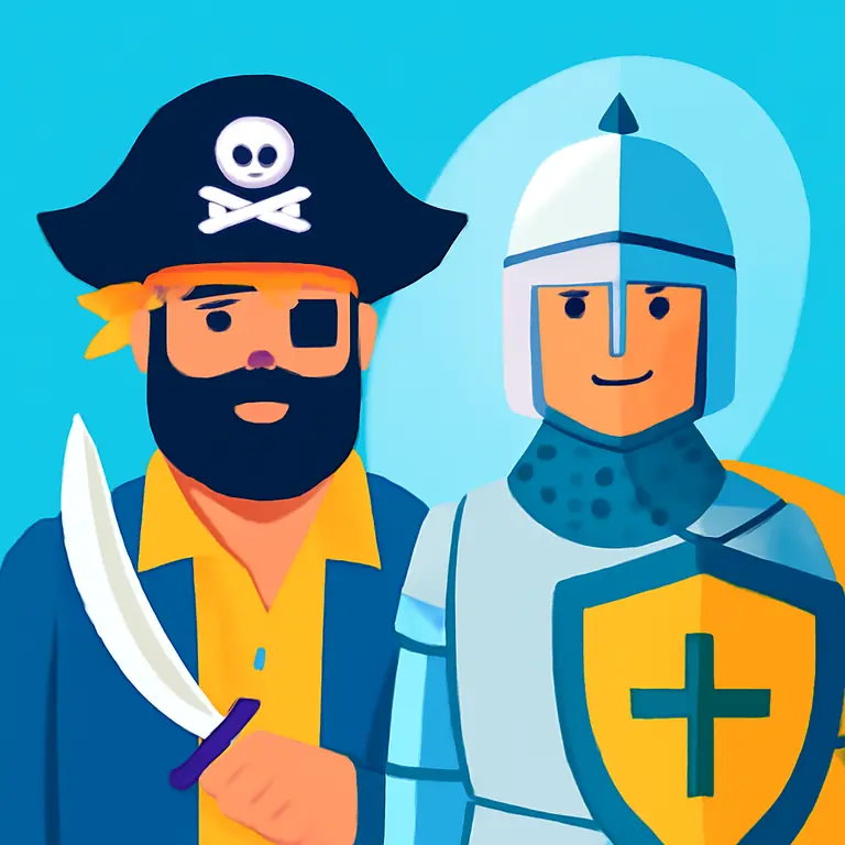 Пират и рыцарь - обложка пазла