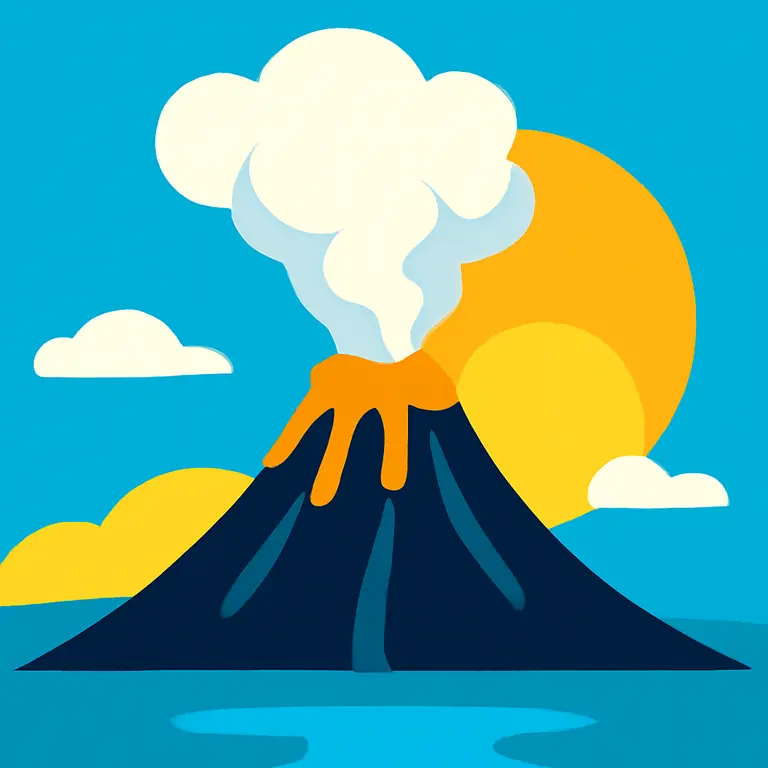 Вулкан и закат - обложка пазла