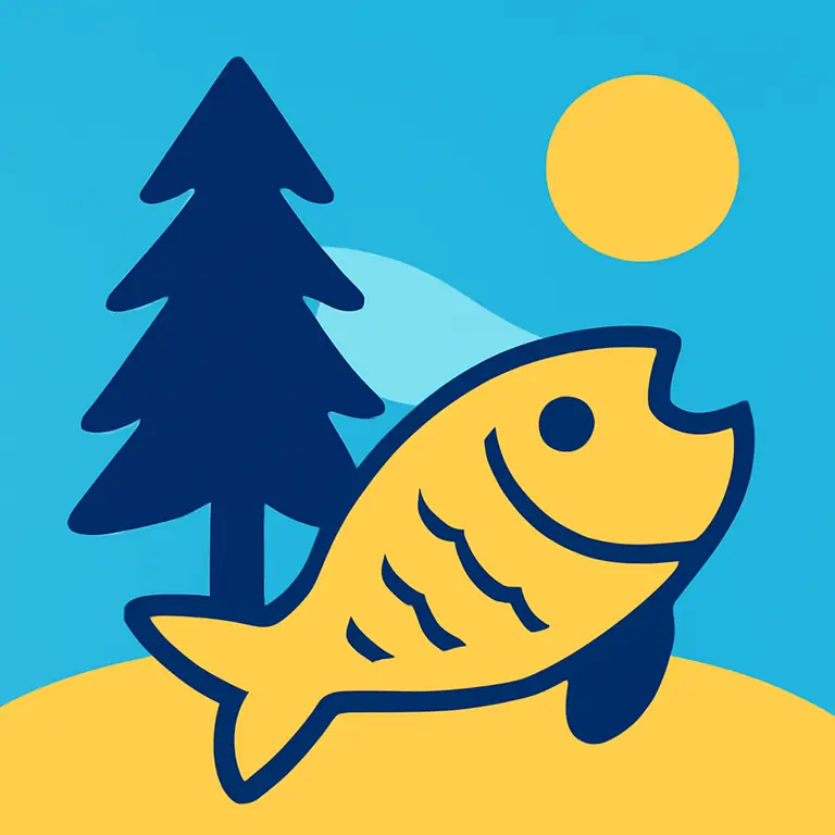 Тайга и рыбы - обложка пазла