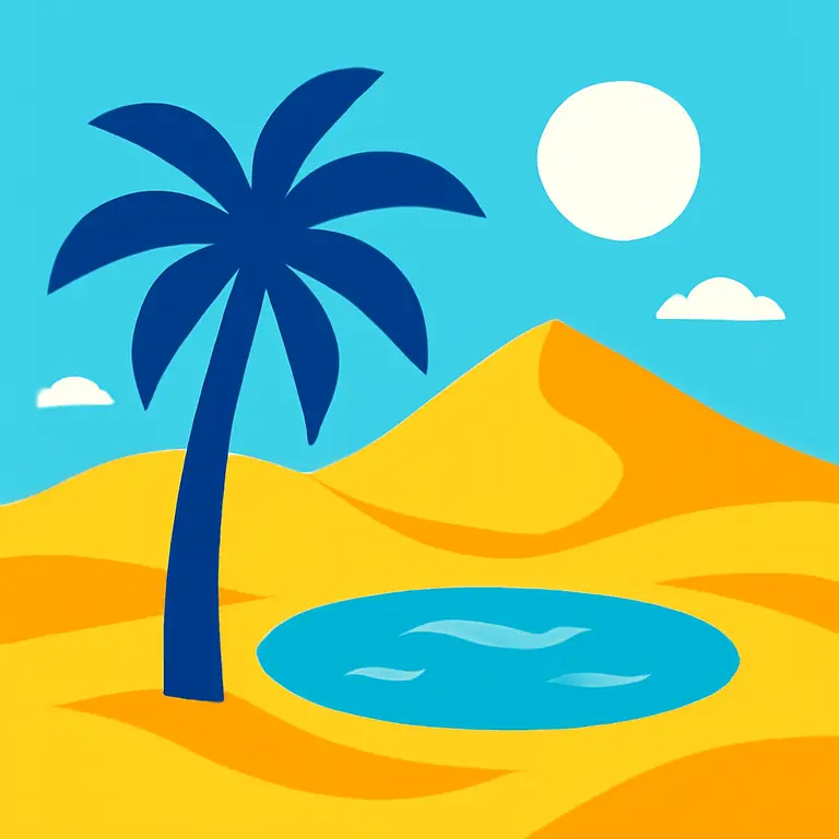 Пустынный Оазис - обложка пазла