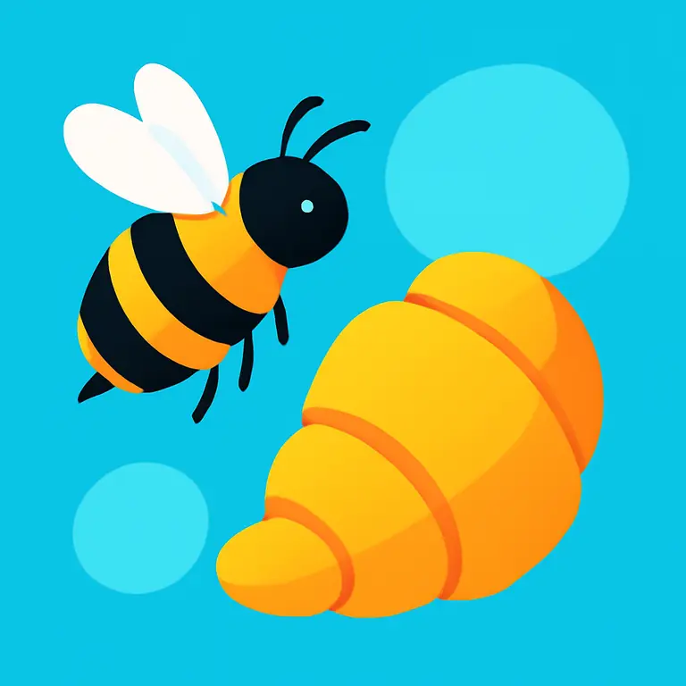 Пчела и рогалик - обложка пазла