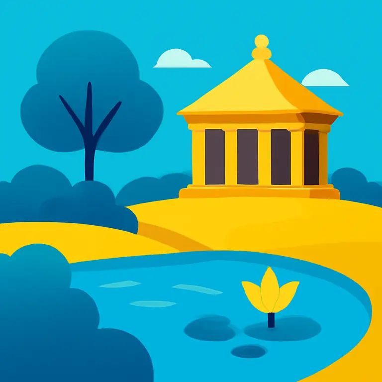 Пруд и Храм - обложка пазла