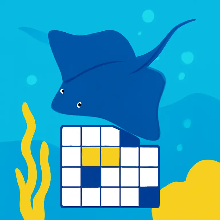 Подводный Скат - обложка пазла