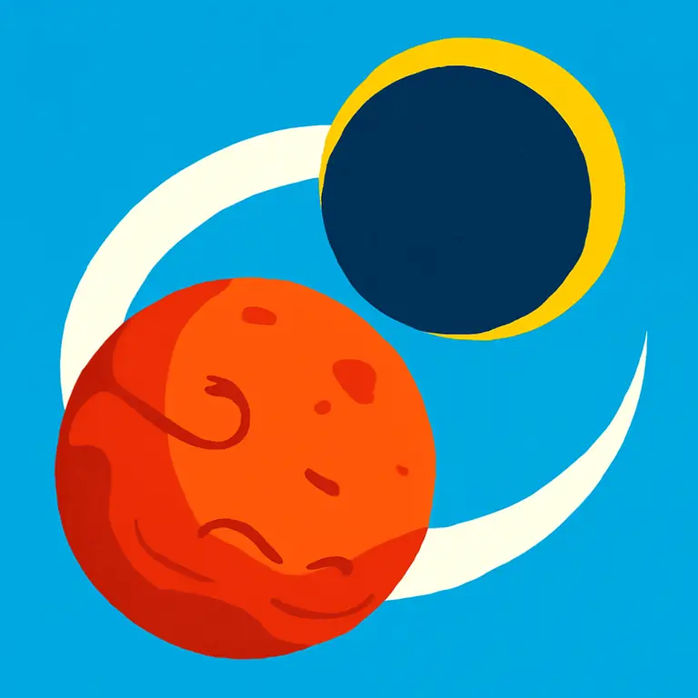 Марс и Затмение - обложка пазла